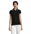 PASADENA moteriškas polo 200g, Juoda/Balta