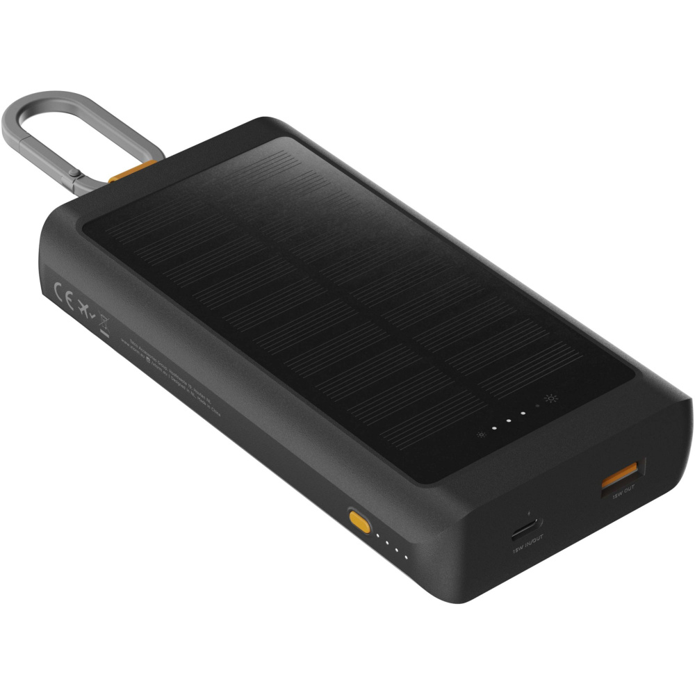 Logotrade reklaminės dovanos nuotrauka: „Xtorm XG2S101 Go2“ 10 000 mAh 15 W saulės energija varoma išorinė baterija su apšvietimu