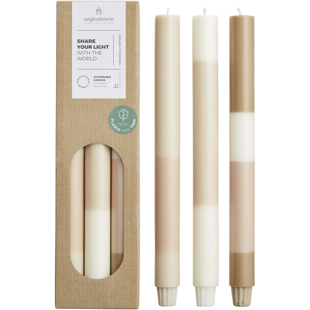 Logotrade dovana nuotrauka: Originalhome sluoksniuotos kalkakmenio žvakės - 3 vnt. rinkinys
