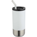 „Grayson“ 480 ml RCS perdirbtos medžiagos termo stiklinė su šiaudeliu, Balta