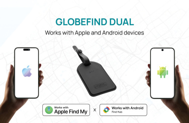 Logotrade verslo dovanos nuotrauka: „Globefind Dual RCS“ bagažo etiketė su vietos nustatymo funkcija visame pasaulyje