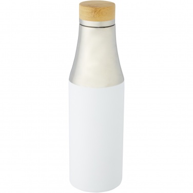 Logotrade logo dāvanas foto: Hulan 540 ml vara vakuumizolēta nerūsējošā tērauda pudele ar bambusa vāku