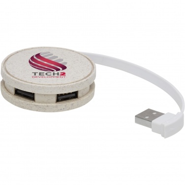 Logotrade dāvanas foto: Kenzu kviešu salmu USB centrmezgls