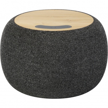 Logotrade ziemassvētku dāvanas foto: Ecofiber bambusa/RPET Bluetooth® skaļrunis un bezvadu uzlādes paliktnis
