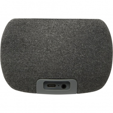 Logotrade Ideja dāvanas foto: Ecofiber bambusa/RPET Bluetooth® skaļrunis un bezvadu uzlādes paliktnis