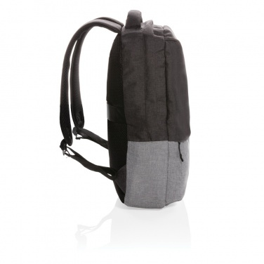 Logotrade biznesa dāvanas foto: Duo krāsu RPET 15,6" RFID klēpjdatora mugursoma bez PVC