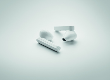 Logotrade dāvanas foto: TWS austiņas ar saules bateriju lādētāju