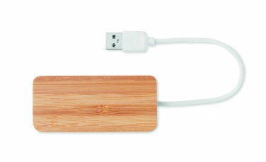 Logotrade logo dāvanas foto: Bambusa USB 3 portu centrmezgls