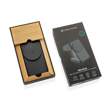 Logotrade biznesa dāvanas foto: Urban Vitamin Arcadia RCS plastmasas 15W 3in1 magnētiskais lādētājs