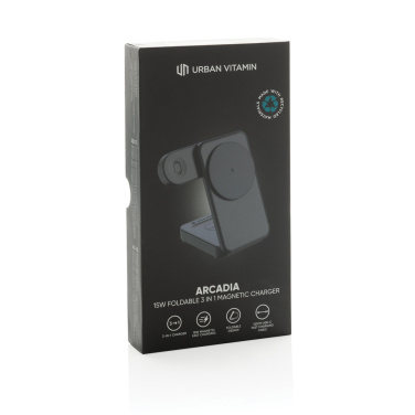 Logotrade ziemassvētku dāvanas foto: Urban Vitamin Arcadia RCS plastmasas 15W 3in1 magnētiskais lādētājs
