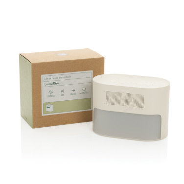 Logotrade dāvanas foto: LumaRise RCS pārstrādātas plastmasas modinātājpulkstenis ar baltu troksni