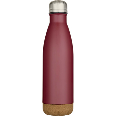 Logotrade logo dāvanas foto: Cove 500 ml dubultsienu vakuuma izolēta nerūsējošā tērauda ūdens pudele ar korķa detaļām