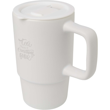 Logotrade korporatīvās dāvanas foto: Carter 450 ml keramikas krūze ar plastmasas vāku