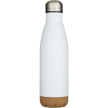 Logotrade ziemassvētku dāvanas foto: Cove 500 ml dubultsienu vakuuma izolēta nerūsējošā tērauda ūdens pudele ar korķa detaļām