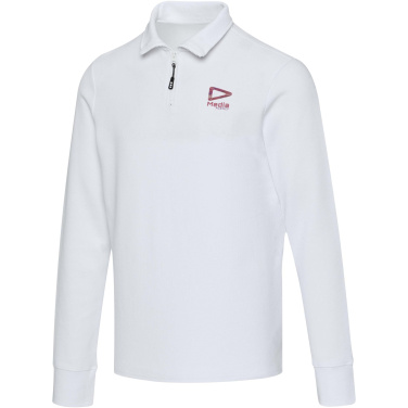 Logotrade korporatīvās dāvanas foto: Zeus garpiedurkņu unisex polo krekls ar pusrāvējslēdzēju