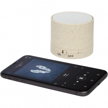 Логотрейд бизнес-подарки картинка: Bluetooth®-динамик из пшеничной соломы Kikai