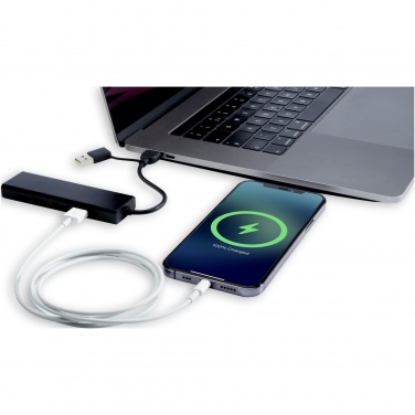 Лого трейд pекламные cувениры фото: Концентратор USB 2.0 Rise из переработанного алюминия, сертифицированного по стандарту RCS
