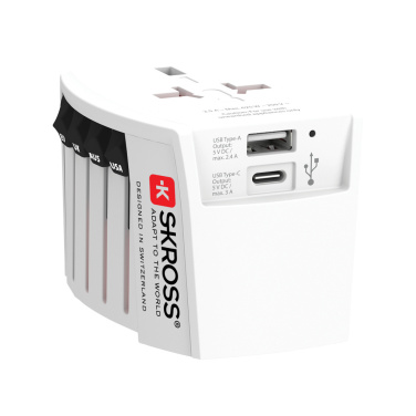 Логотрейд pекламные продукты картинка: Адаптер SKROSS World Travel MUV 2-полюсный с USB A и C