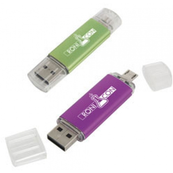 Лого трейд бизнес-подарки фото: Металлический и пластиковый OTG USB-накопитель