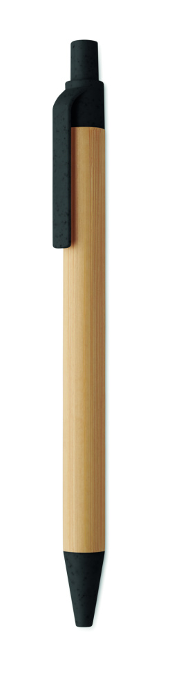 Логотрейд бизнес-подарки картинка: Push button ball pen in bamboo