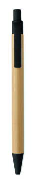 Логотрейд pекламные подарки картинка: Push button ball pen in bamboo