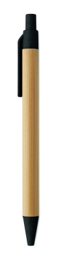 Лого трейд pекламные продукты фото: Push button ball pen in bamboo