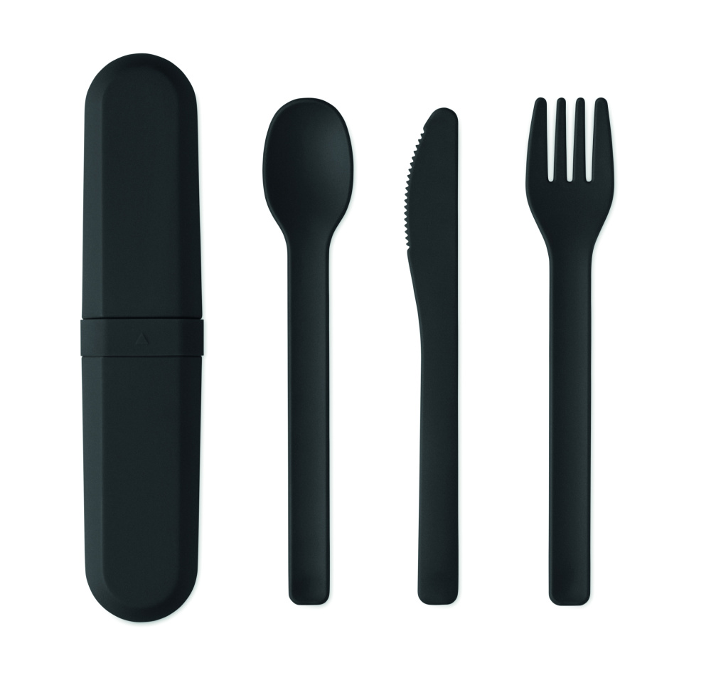 Лого трейд бизнес-подарки фото: Cutlery set and case in PLA