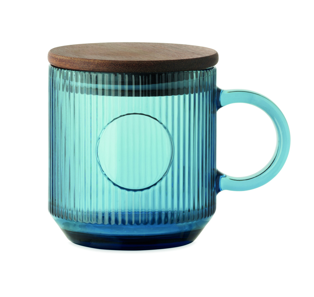 Лого трейд бизнес-подарки фото: Ribbed glass mug 300ml
