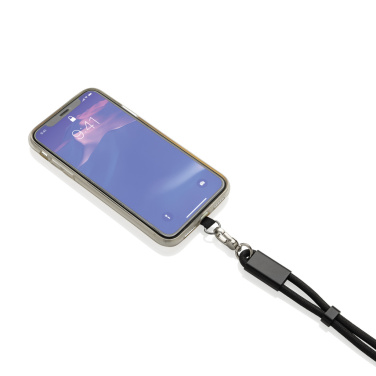 Логотрейд pекламные подарки картинка: Регулируемый ремешок для телефона LoopAmp RCS RPET, кабель 60 Вт