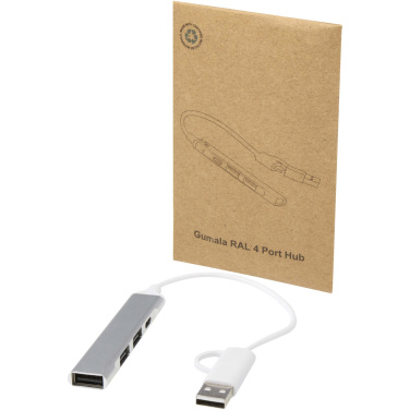 Лого трейд pекламные продукты фото: Alkaid 4-портовый концентратор USB-A и Type-C из переработанного алюминия с двумя входами