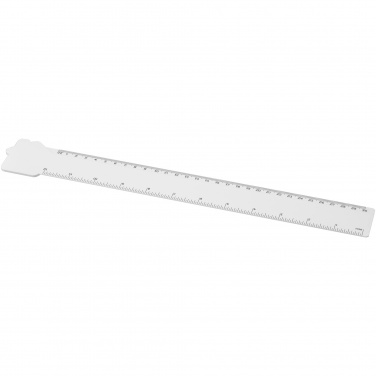 Logotrade reklamprodukter bild: Tait 30 cm husformad linjal av återvunnen plast