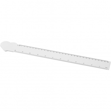 Logotrade reklamprodukter bild: Tait 30 cm hjärtformad linjal av återvunnen plast