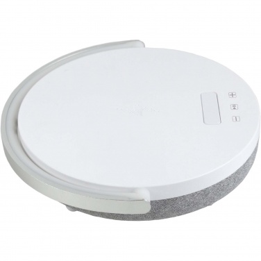 Logotrade profilprodukter bild: Prixton 4-i-1 Bluetooth®-högtalare på 10 W med LED-lampa och trådlös laddningsbas