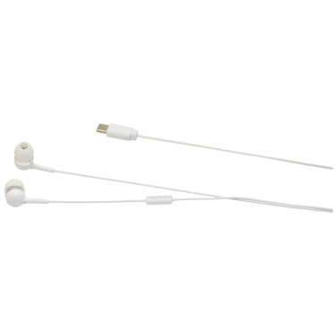 Logotrade profilprodukter bild: Baekdu headset med Type C-kabel och förvaringsfodral av återvunnen plast