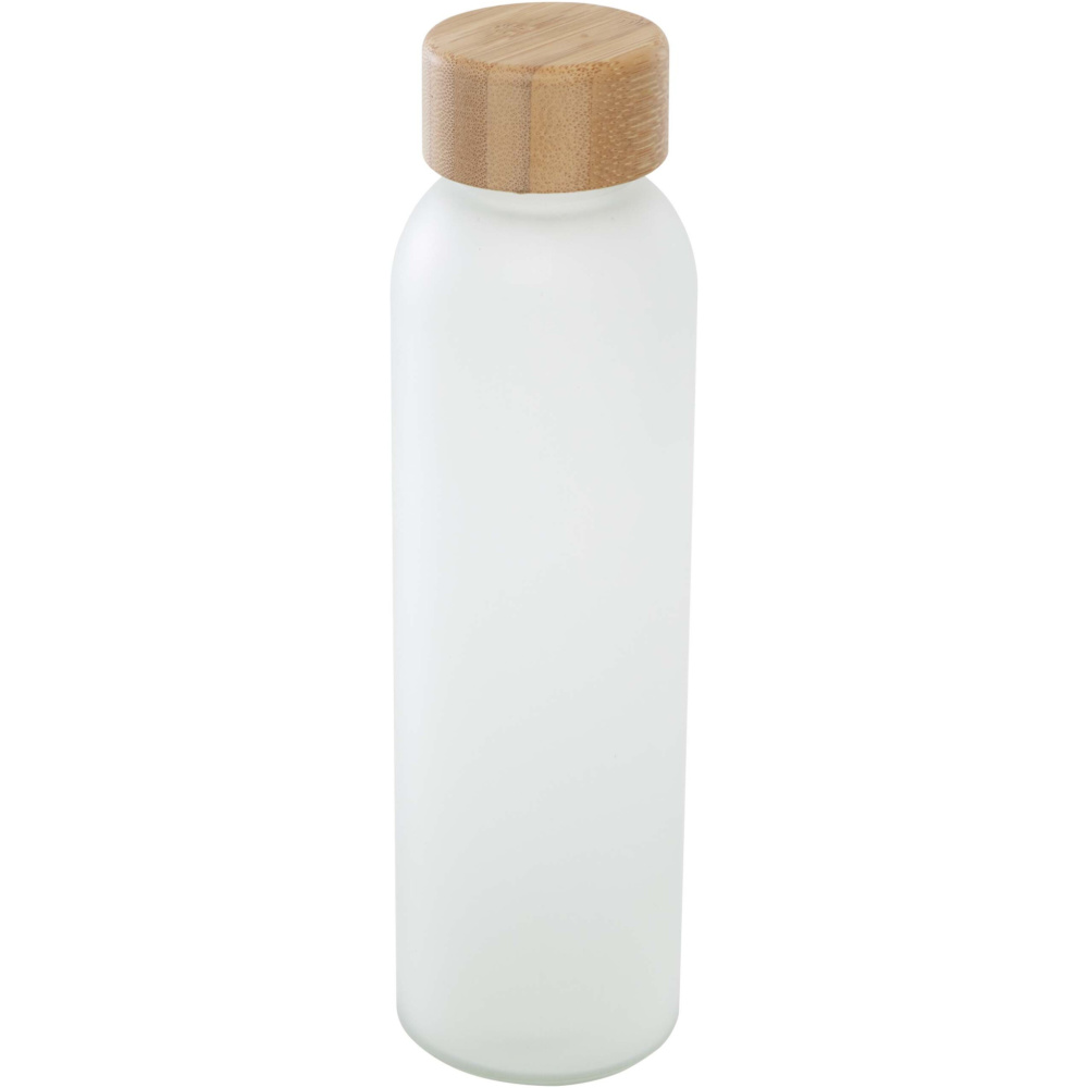 Logotrade profilreklam bild: Lume 500 ml matt glasflaska av silikatglas med bambulock