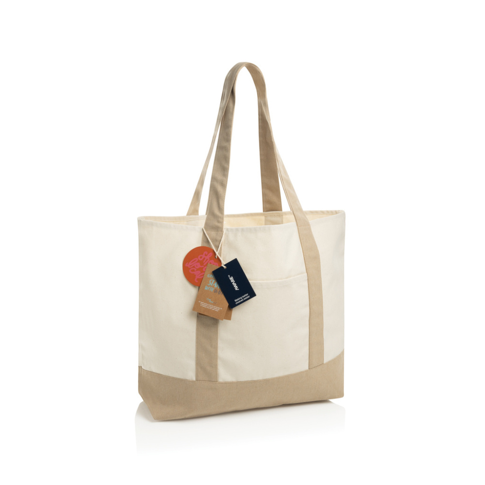 Logotrade profilprodukter bild: SHOP LOCAL AWARE™ återvunnen bomull 350 gsm Toteväska