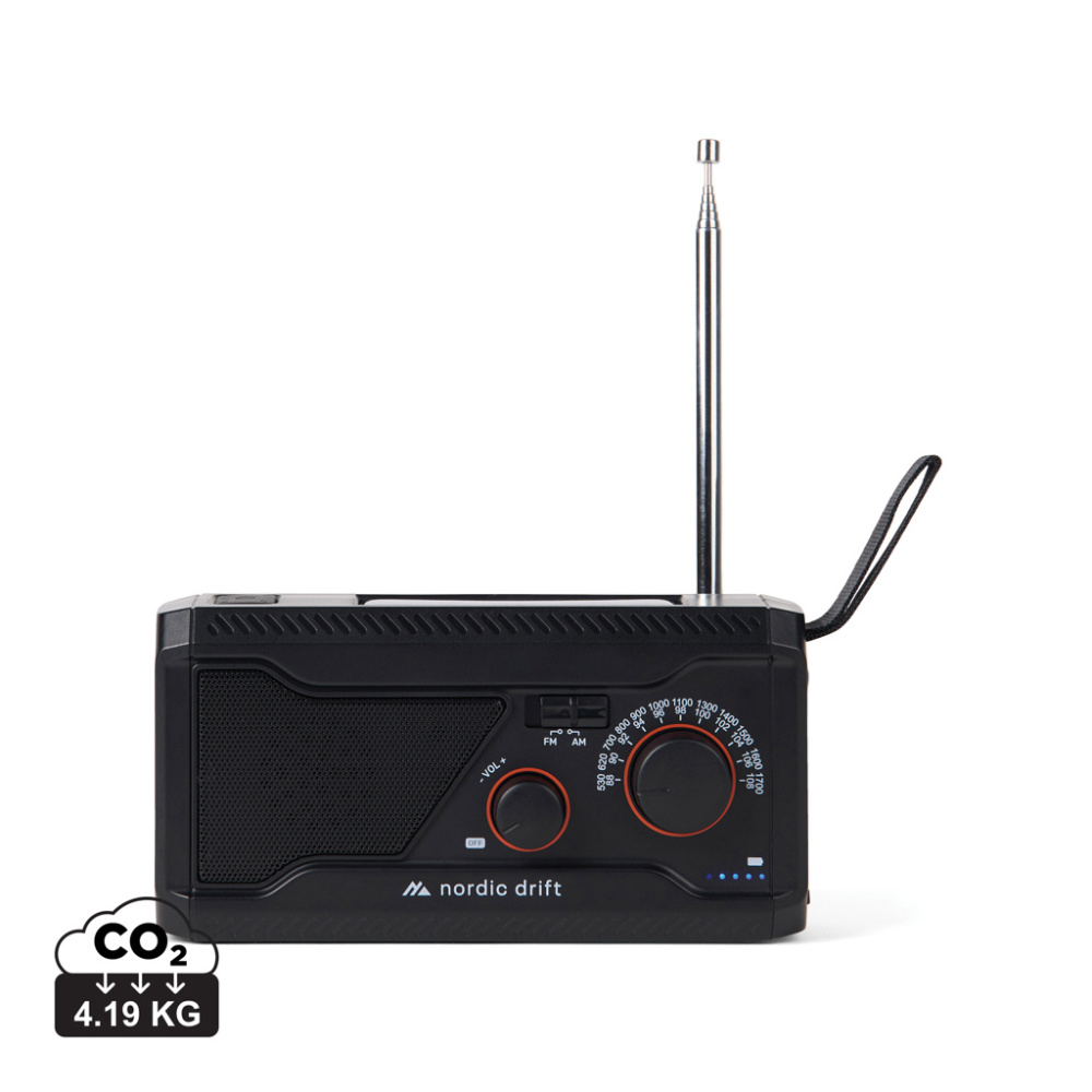 Logotrade reklamprodukter bild: Nordic Drift Titan IPX4 multifunktionsradio 400 mAh